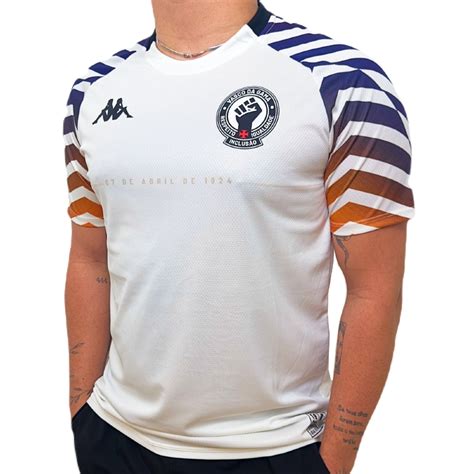 Camisa Vasco da Gama Kappa 2024 Aquecimento Masculino Camisa retrô