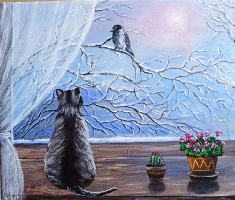 Pin by ксю she s on животные птицы рыбы in 2022 Painting Cats Art