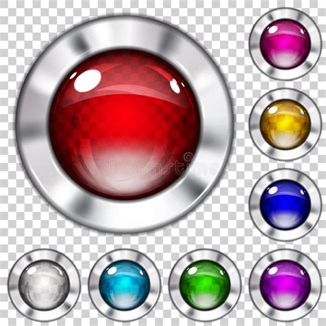 Set Of Transparent Glass Buttons Stock Vector Illustration Of Color