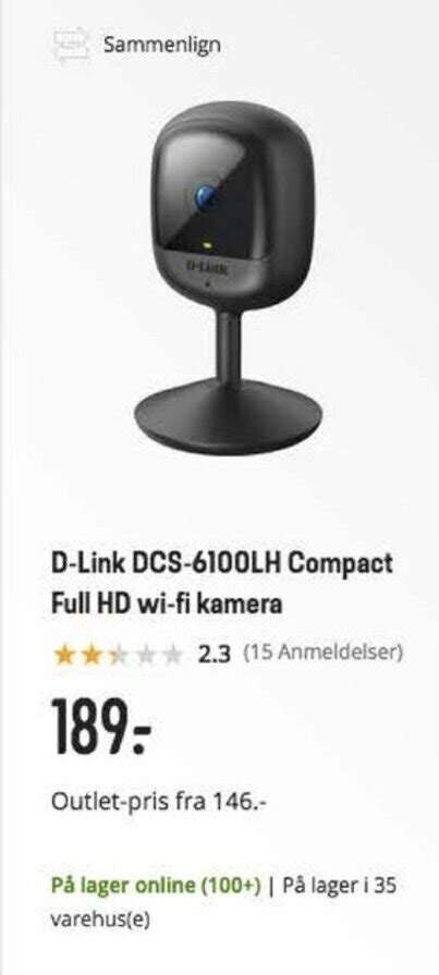 D Link DCS 6100LH Compact Full HD Wi Fi Kamera Tilbud Hos Elgiganten