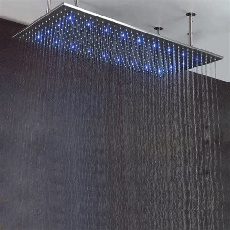 24 48 Inch Led Big Shower Head Ceiling Rain SUS304 Polished Rainfall 60