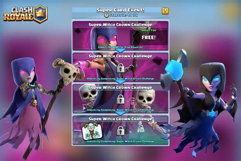 Super Witch Crown Challenge In Clash Royale Information Rewards And More