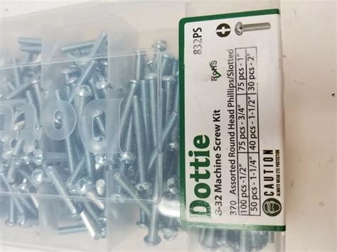 Dottie 632TCS Machine Screw Kit Truss Head PC 4760 6 32