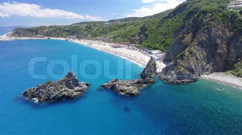 Calabria Italy Aerial View Of Ulivarella Beach And Scoglio Ulivo