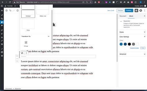 How To Add A Separator Block In Wordpress Wp Tutoring