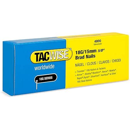 TACWISE 1710 Clous de Finition Brad Galvanisés de Type 18G 25 mm Lot