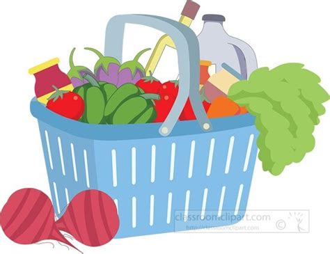 Grocery Clipart Basket Full Of Grocery Clip Art