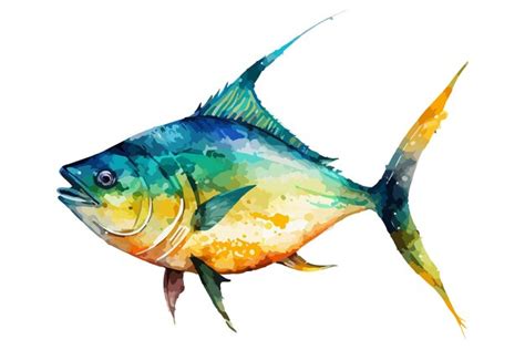 Premium Vector Watercolor Fish Vector Illustration