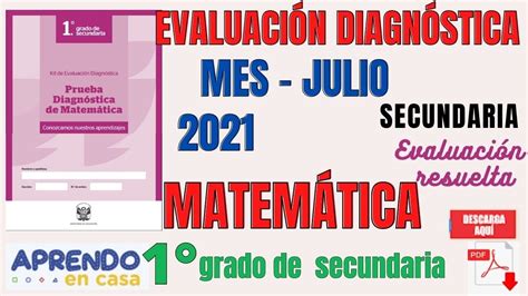 EvaluaciÓn Diagnostica MatemÁtica Secundaria 5d7