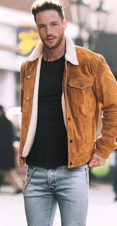 Suede Jacket With Bulging Levis Men Fashion Casual Outfits Mens