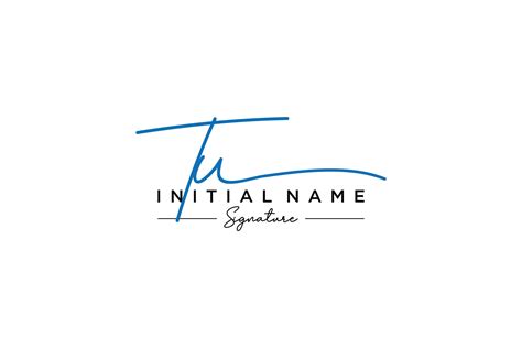 Initial Tu Signature Logo Template Vector Hand Drawn Calligraphy