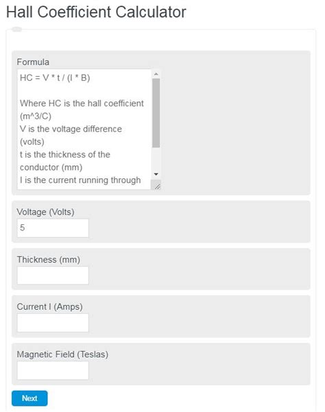 Hall Coefficient Calculator - Calculator Academy