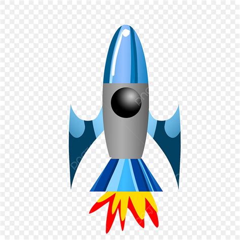 Rocket Illustration Clipart Transparent Background Featured Blue