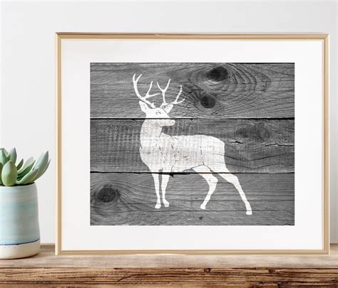 Woodland Deer Wall Art Hunting Lodge Man Cave Art Hunting