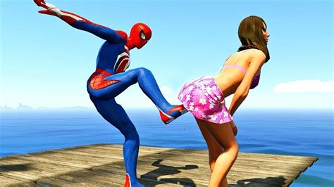 GTA 5 WATER Ragdoll SPIDERMAN Jumps Funny Moments COMPILATION Physics