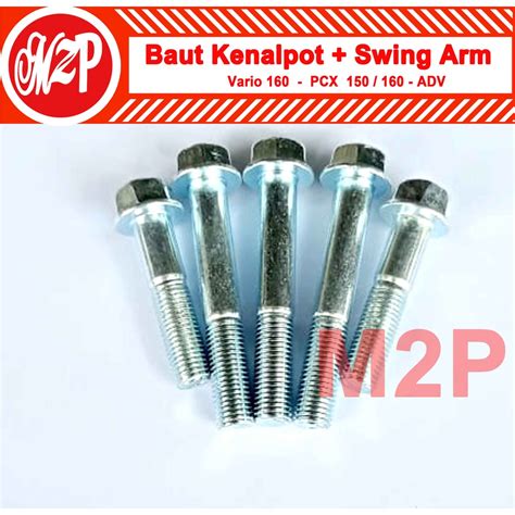 Jual 1 Paket 4 BAUT KNALPOT BAUT SWING ARM VARIO 160 PCX 150 PCX