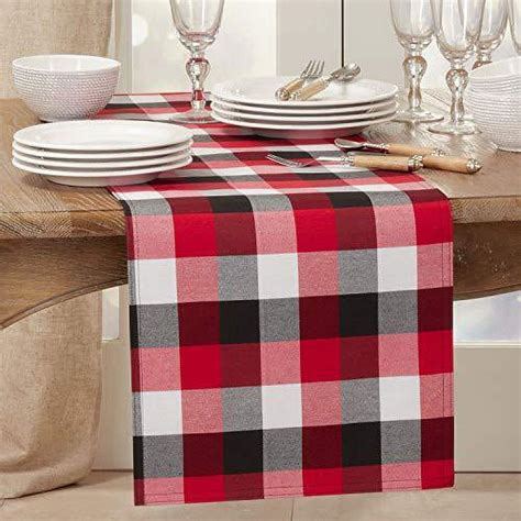 Fennco Styles Classic Buffalo Plaid Cotton Blend Table Runner Holiday