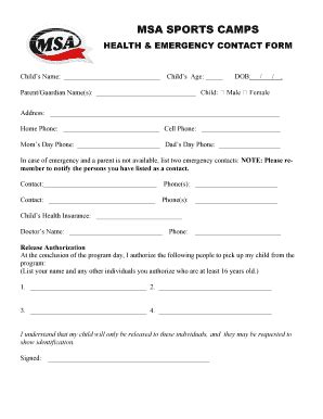 Fillable Online MSA SPORTS CAMPS Cdn1 Sportngin Fax Email Print