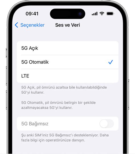 iPhone'unuzda 5G kullanma - Apple Destek (TR)