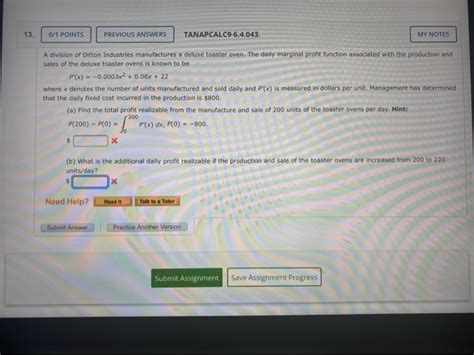 Solved Points Previous Answers Tanapcalc My Chegg