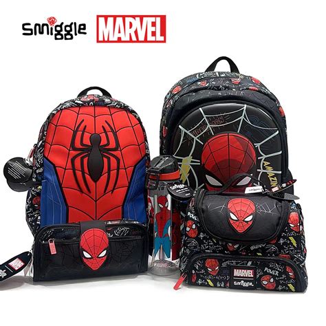 marvel spider man backpack  children smiggle wheel schoolbag