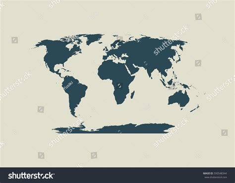 Outline Map World Isolated Vector Illustration Stock Vector (Royalty ...