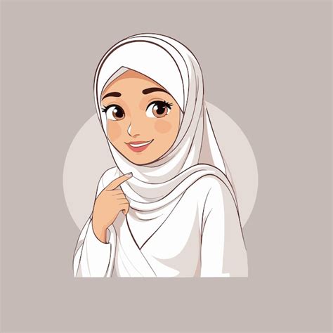 Premium Vector Hijab Girl Cartoon Illustration Vector Design