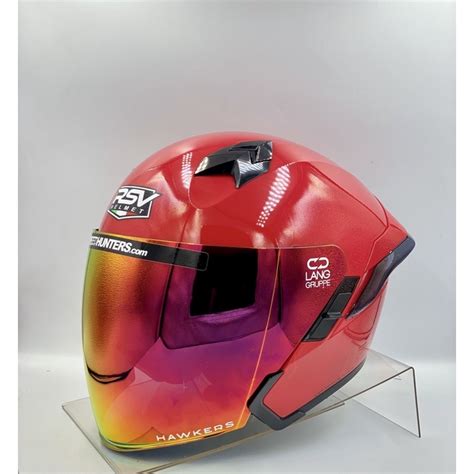 Jual RSV HELM SV300 RED GLOSSY SOLID RSV SV300 HALF FACE HELM RSV