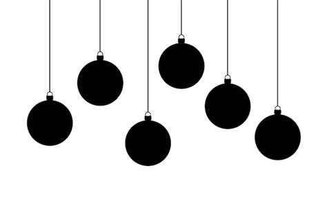 Premium Psd Silhouette Of Hanging Christmas Balls