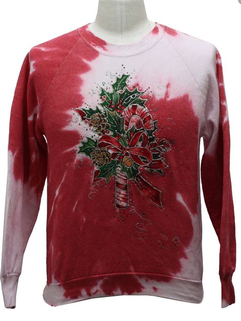 Eighties Womens Tie Dyed Ugly Christmas Sweatshirt 80s Authentic