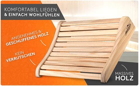 ALPENHAUCH Sauna Kopfstütze Holz 100 Naturholz Ergonomische