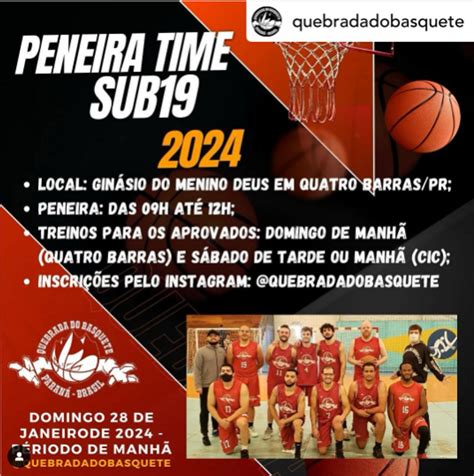 EQUIPE QUEBRADA DO BASQUETE ABRE INSCRIÇÃO PARA PENEIRA DE 2024