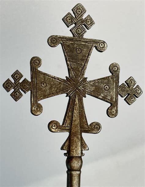 Lot Antique Hand Forged Iron Ethiopian Orthodox Coptic Blessing Cross