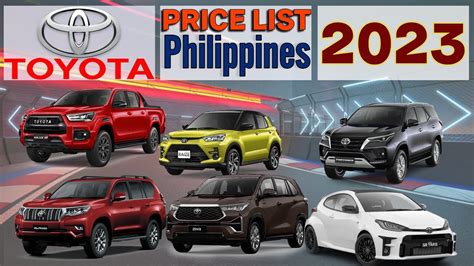 TOYOTA Price List In Philippines 2023 YouTube