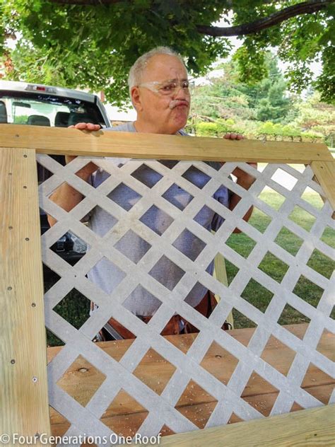 DIY Lattice Privacy Screen to Hide Your Trash Bin - Four Generations ...