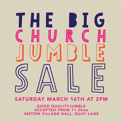 March Th The Big Church Jumble Sale Instow Village Hall