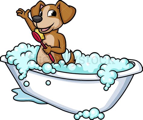 Bathing A Dog Clipart