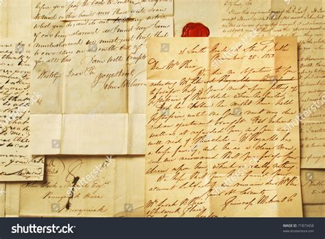 Old Letters 1800s Example Elegant Handwriting Stock Photo 71873458