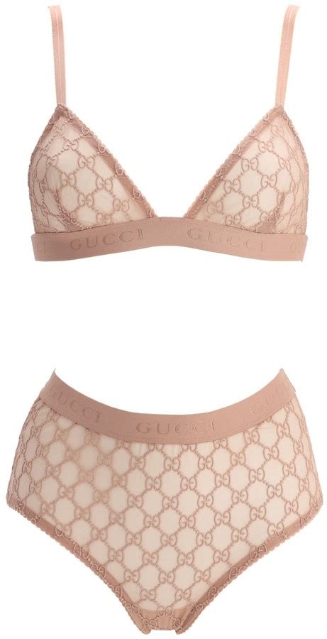 Gucci Gg Embroidered Sheer Tulle Lingerie Set ShopStyle Bras