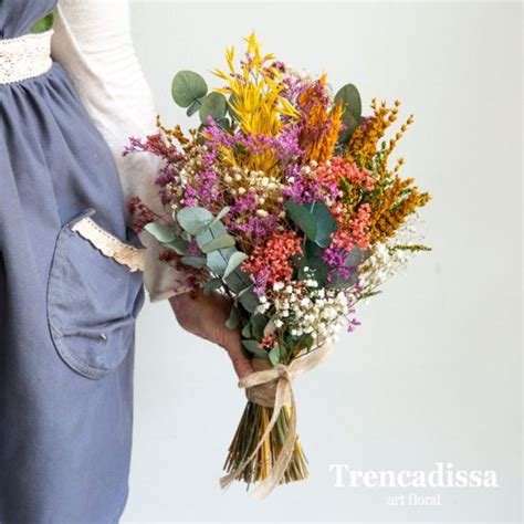 Ramos De Novia Con Flor Seca Y Preservada Trencadissa Art Floral