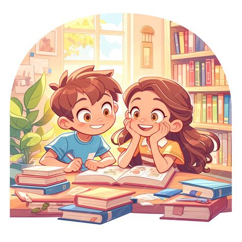 Premium Vector Kids Exploring School Libraries