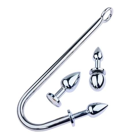 31 Pcsset Steel Stainless Anal Hook Fetish Bondage Hook Sex Toys Steel Anal Plug Rope Hook