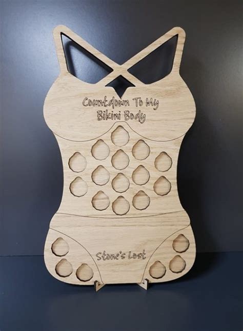 Oak Veneer Bikini Body Stone Weight Loss Board Woodform Crafts