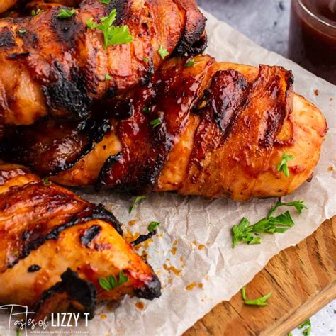 Bacon Wrapped Barbecue Chicken Recipe Tastes Of Lizzy T