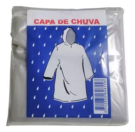 Kit 30 Capas De Chuva Descartável Transparente Unissex Frete grátis