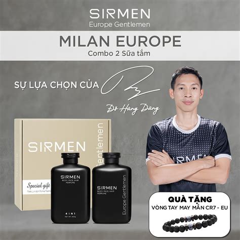 Combo 2 chai Sữa tắm gội nam 4 in 1 350g SIRMEN Europe Gentlemen