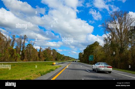 I-10 interstate highway in Florida USA with traffic cars US Stock Photo ...