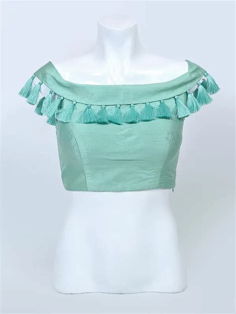 Latest Pista Green Raw Silk Readymade Blouse G3 Rb1162