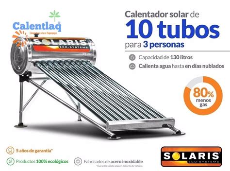 Calentador Solar Solaris Tubos Acero Inoxidable En