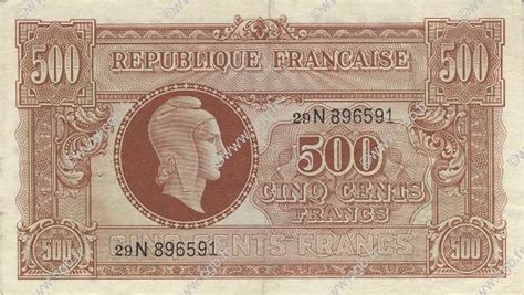 500 Francs MARIANNE Fabrication Anglaise FRANCE 1945 VF 11 03 B47 2043